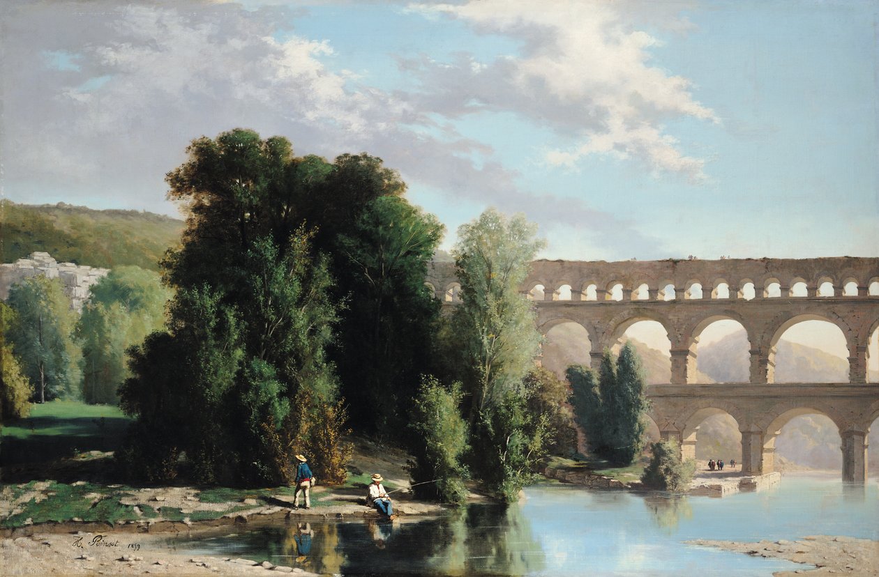 Veduta del Pont du Gard, 1859 da Henri Marie Poinsot