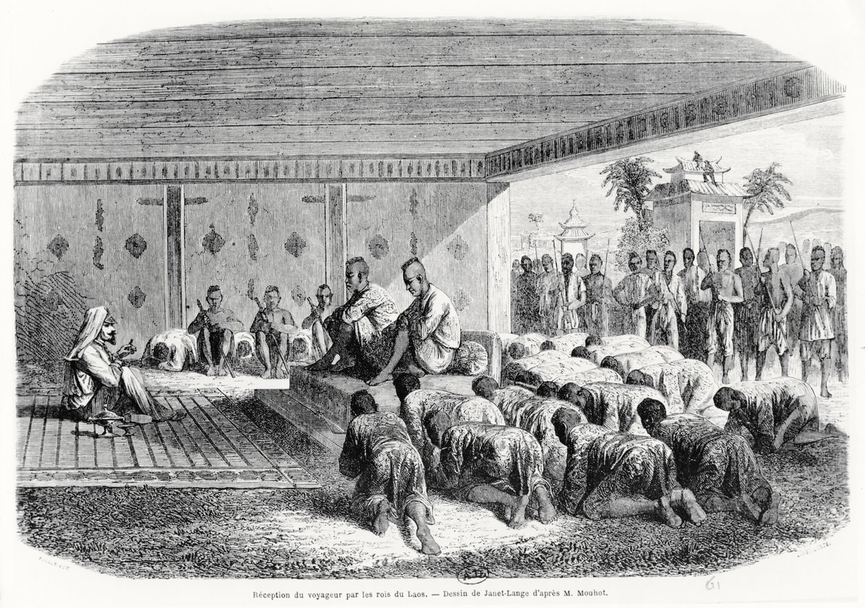 Accoglienza di un viaggiatore da parte del re del Laos, 1861 da Henri Mouhot