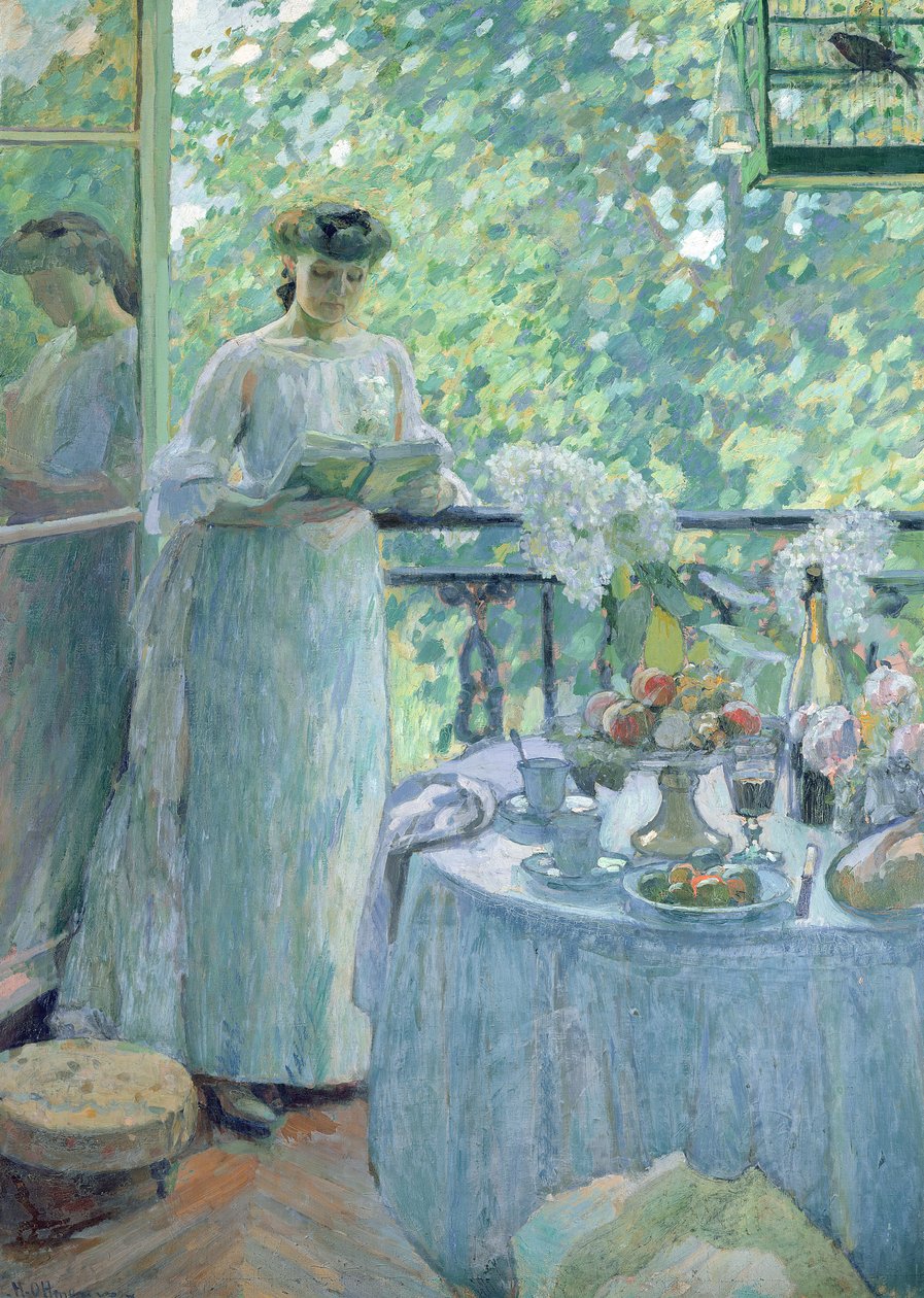 Donna su un balcone da Henri Ottmann