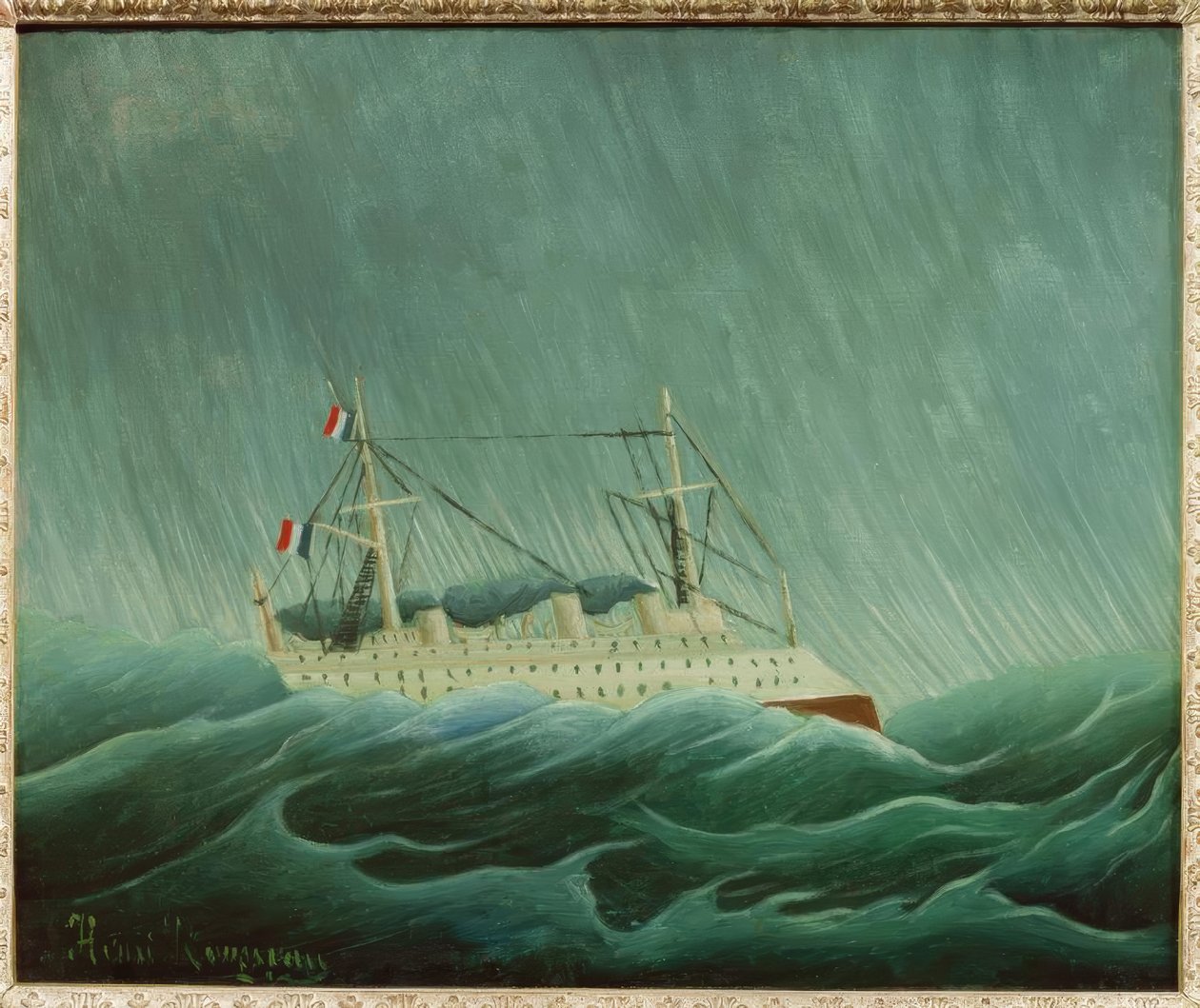 La nave nella tempesta (Il temporale sul mare) da Henri Rousseau