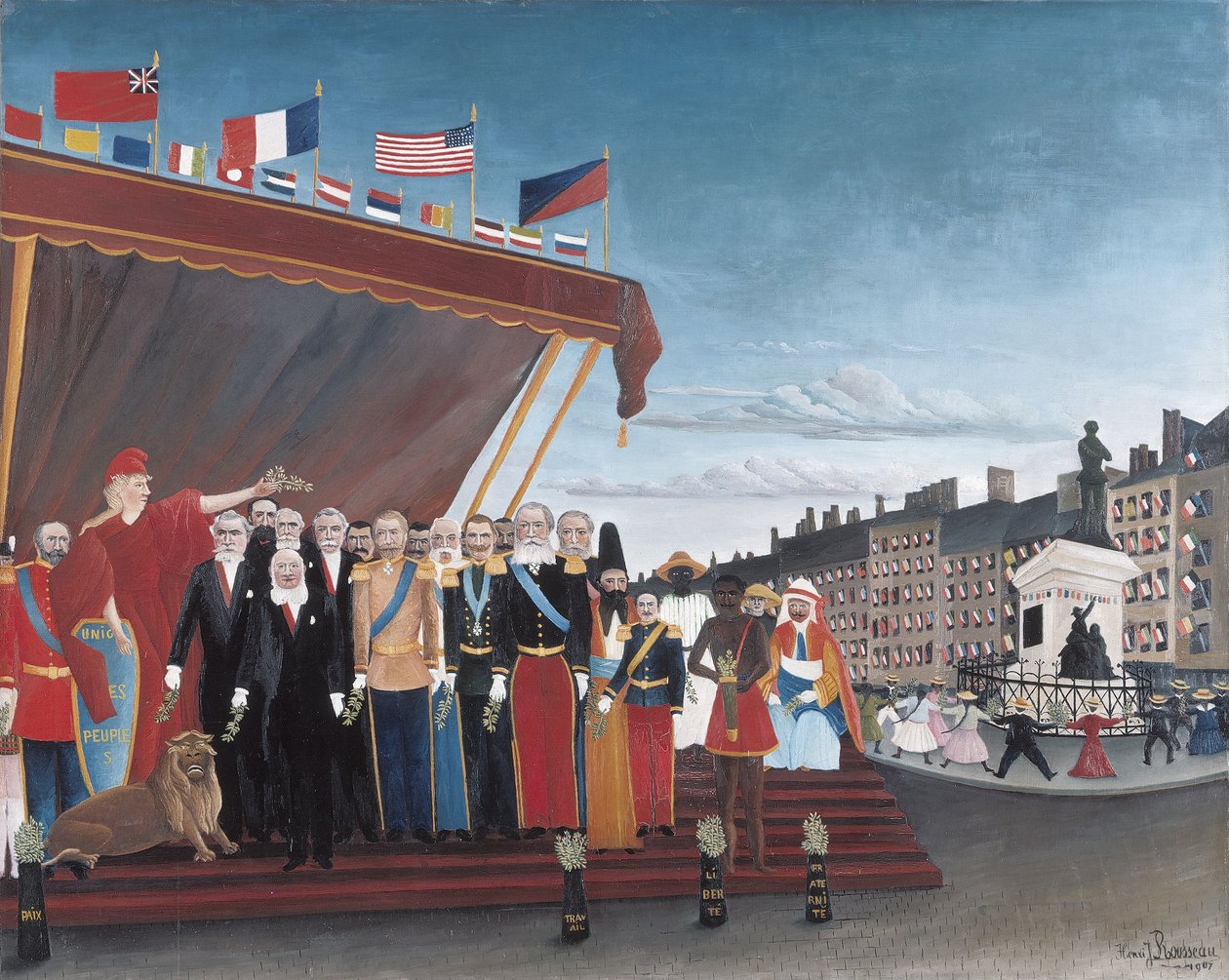 I rappresentanti delle potenze straniere vengono a salutare la Repubblica in segno di pace da Henri Rousseau