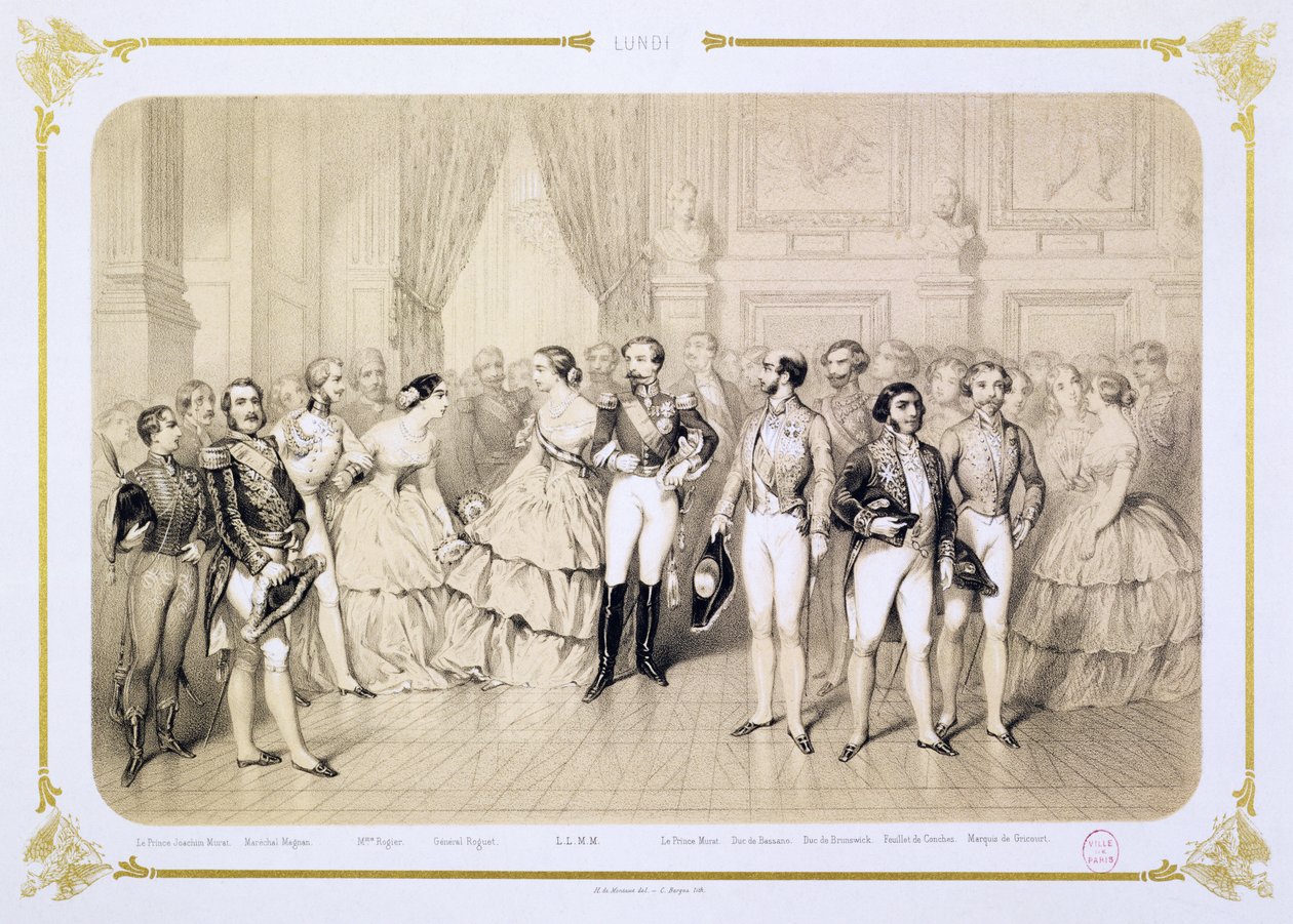 Ricevimento di corte alle Tuileries, Parigi, 1854 da Henri de Montaut