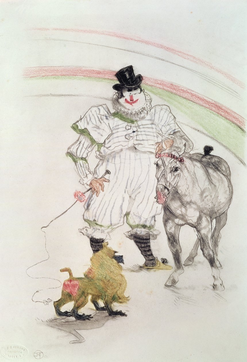 Al circo: cavallo e scimmia che si esibiscono, 1899 da Henri de Toulouse Lautrec