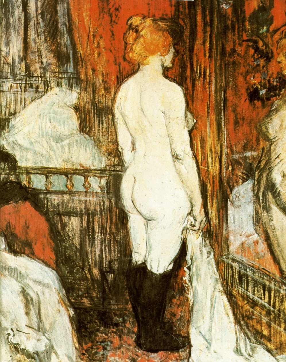 Donna nuda davanti allo specchio da Henri de Toulouse Lautrec