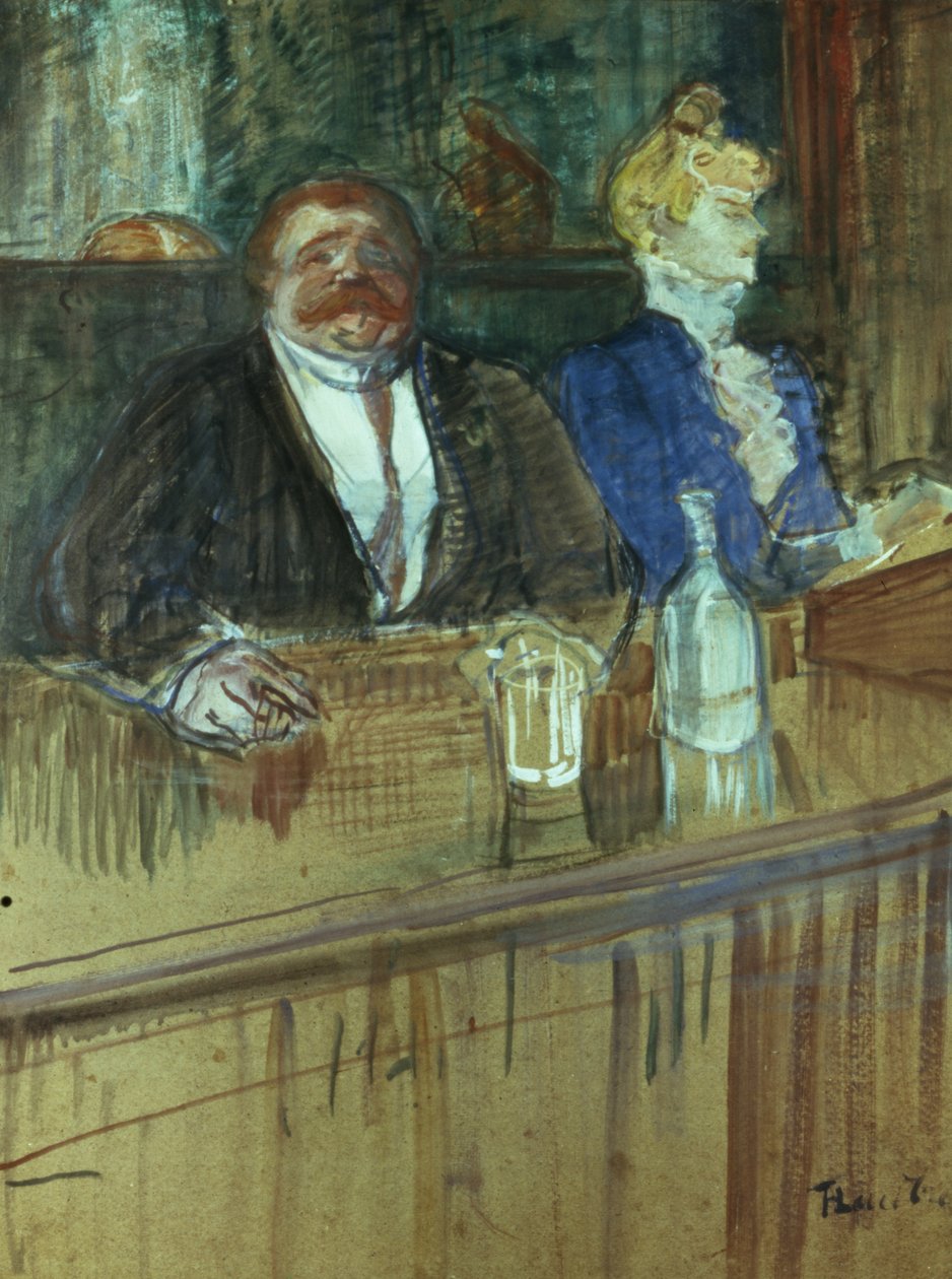 Nel bar: Il proprietario grasso e il cassiere anemico, 1898 da Henri de Toulouse Lautrec