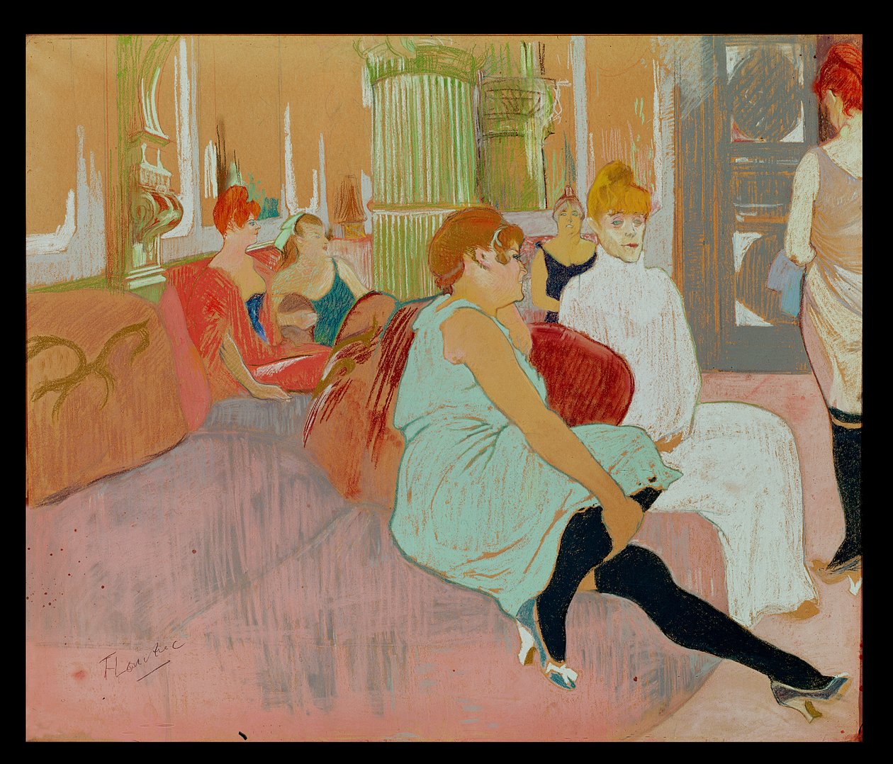 Nel salone di Rue des Moulins, 1894 da Henri de Toulouse Lautrec
