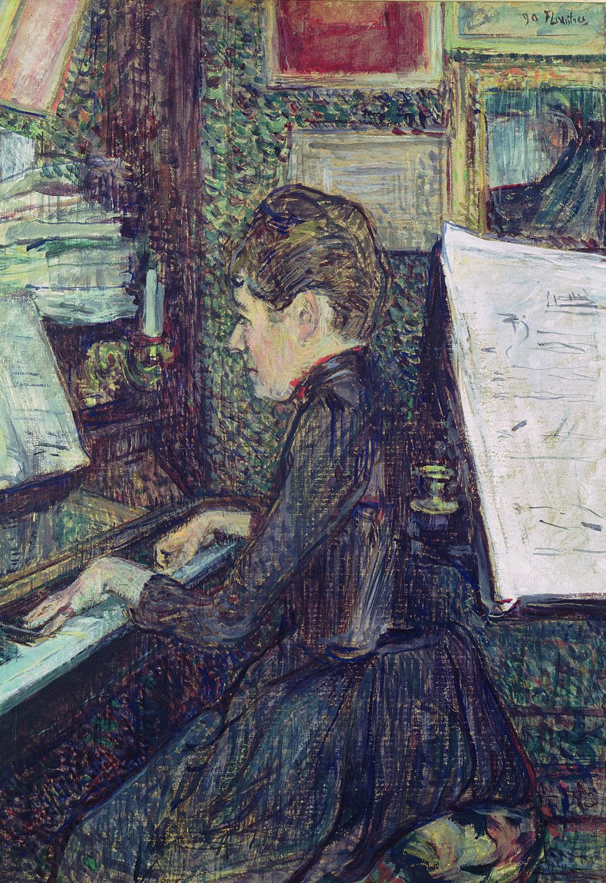 Mademoiselle Dihau (1843-1935) al Piano, 1890 da Henri de Toulouse Lautrec