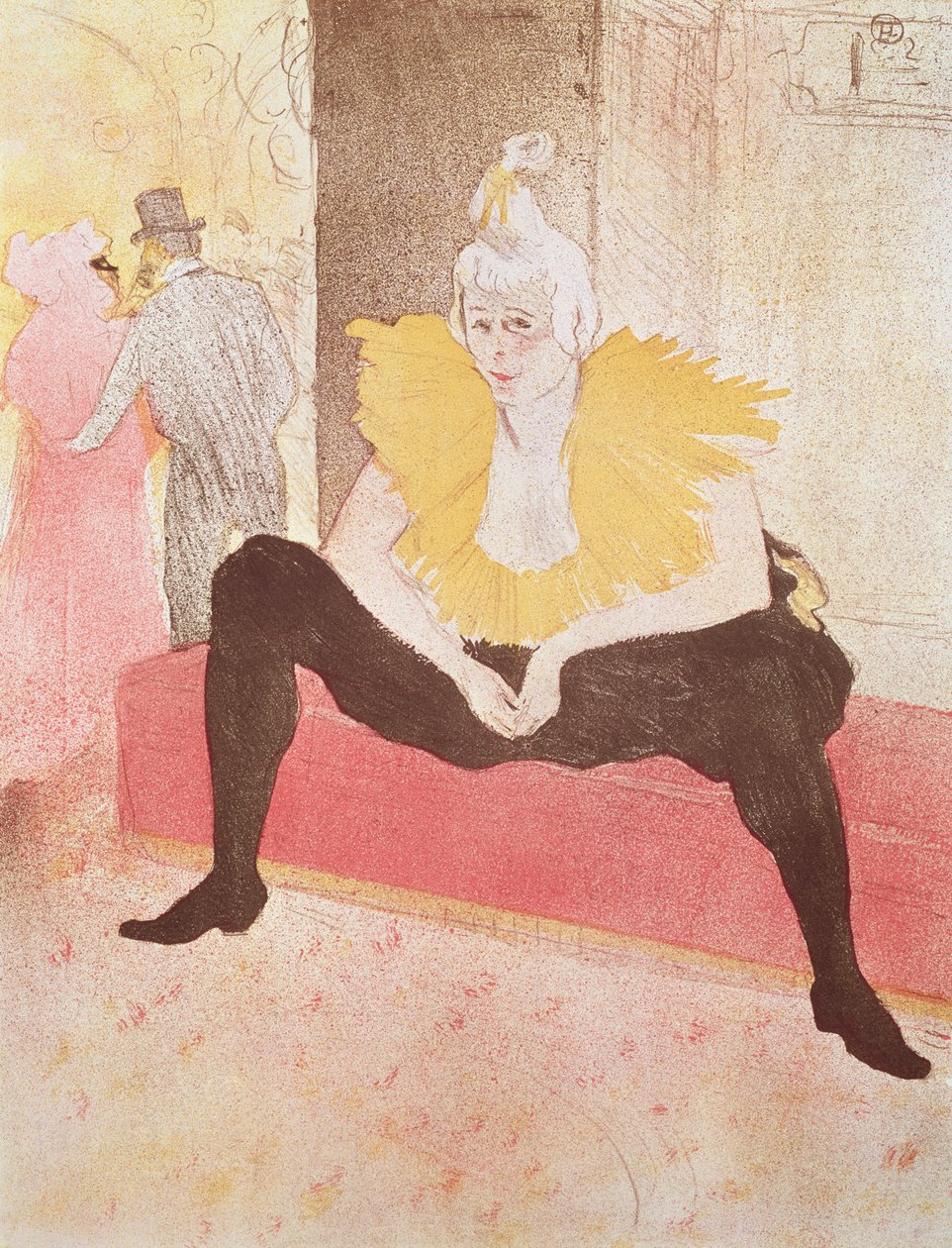 La Clownessa Cha-U-Kao seduta, 1896 da Henri de Toulouse Lautrec