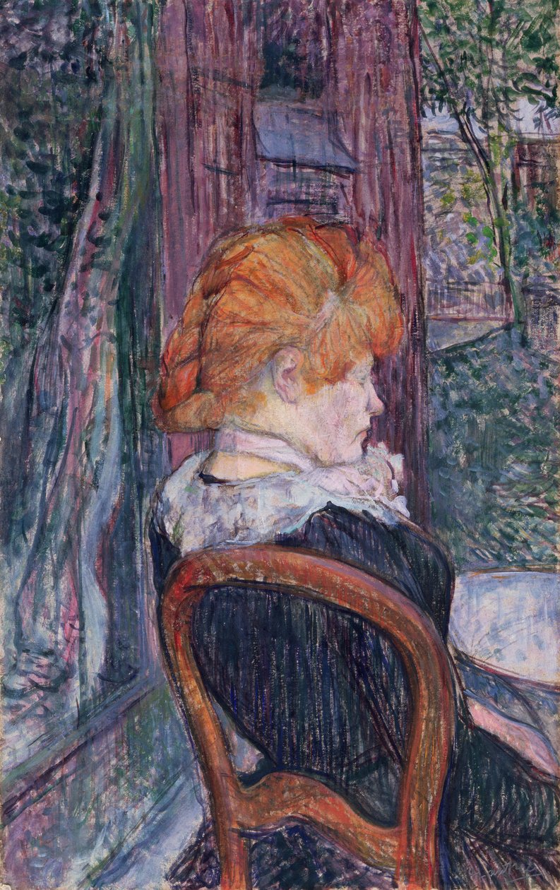 Donna seduta in un giardino, 1890 da Henri de Toulouse Lautrec