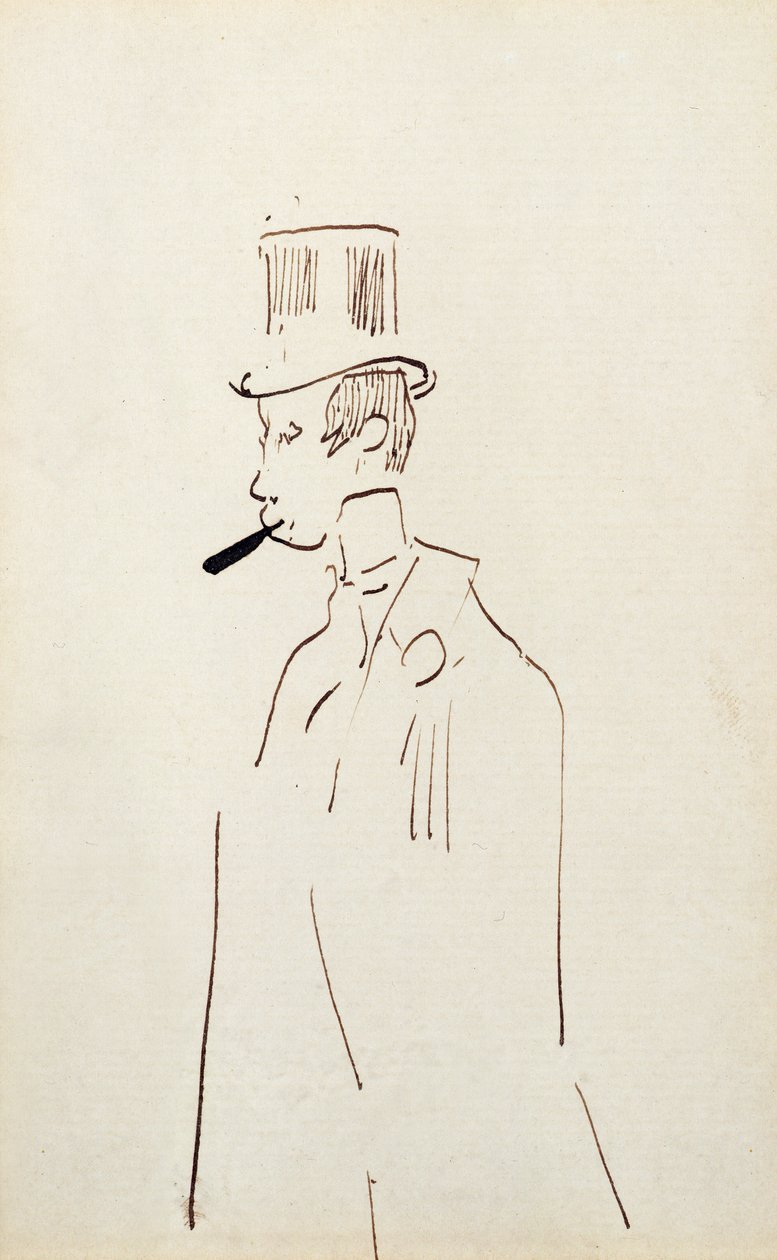 Uomo con cilindro, c.1890 da Henri de Toulouse Lautrec