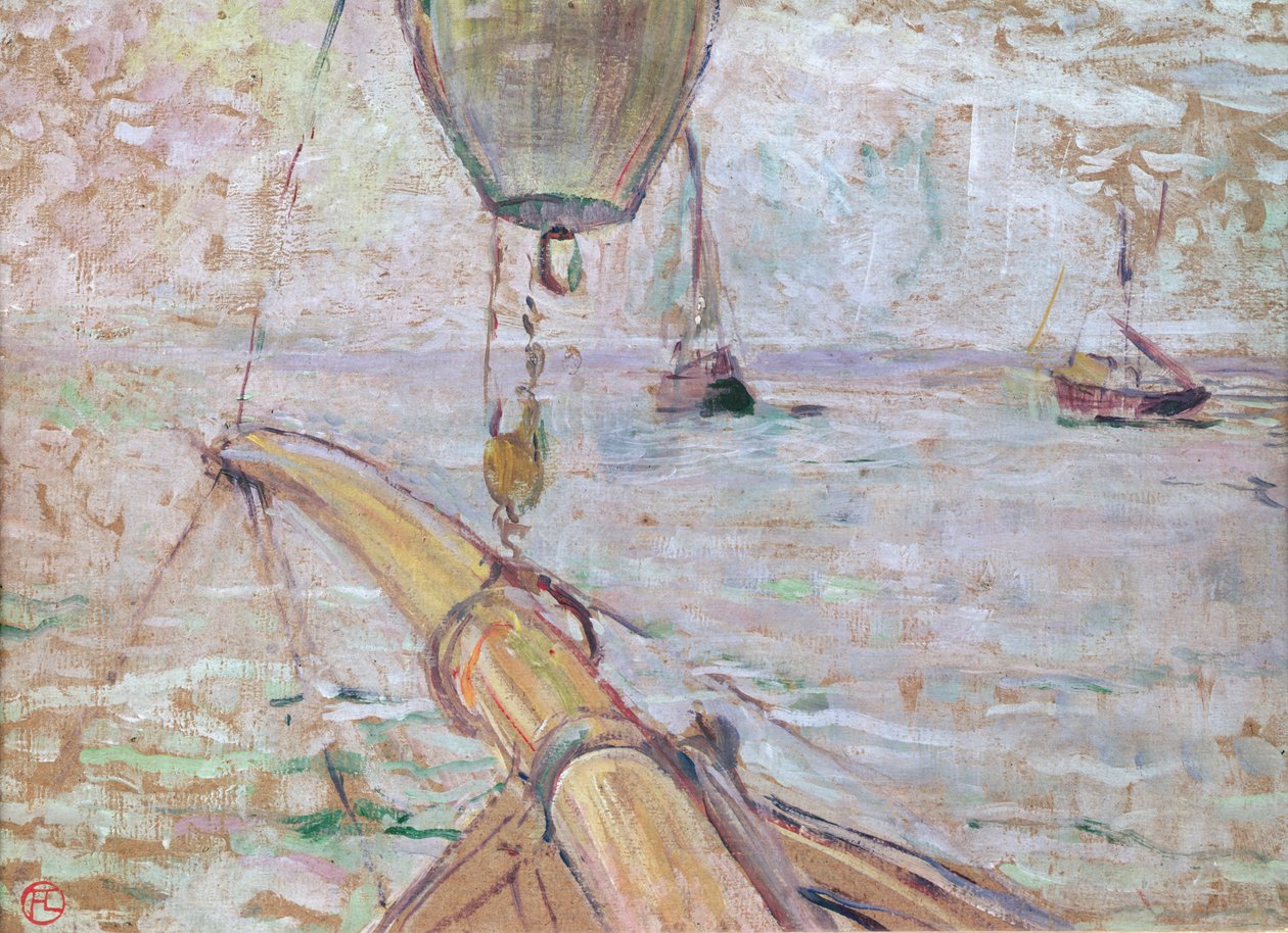 Veduta di Arcachon dalla prua dello yacht Cocorico, 1889 da Henri de Toulouse Lautrec