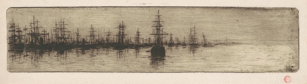 Grandi navi in un porto da Henri-Charles Guérard