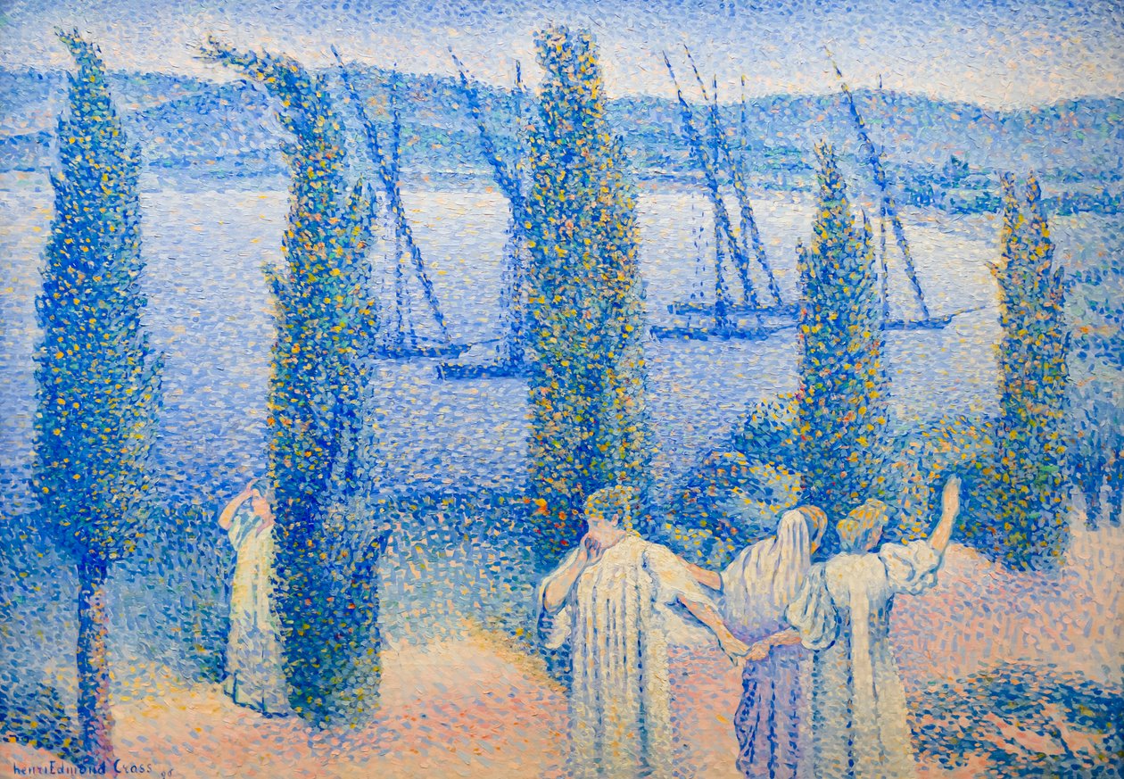 Veduta costiera con cipressi da Henri Edmond Cross