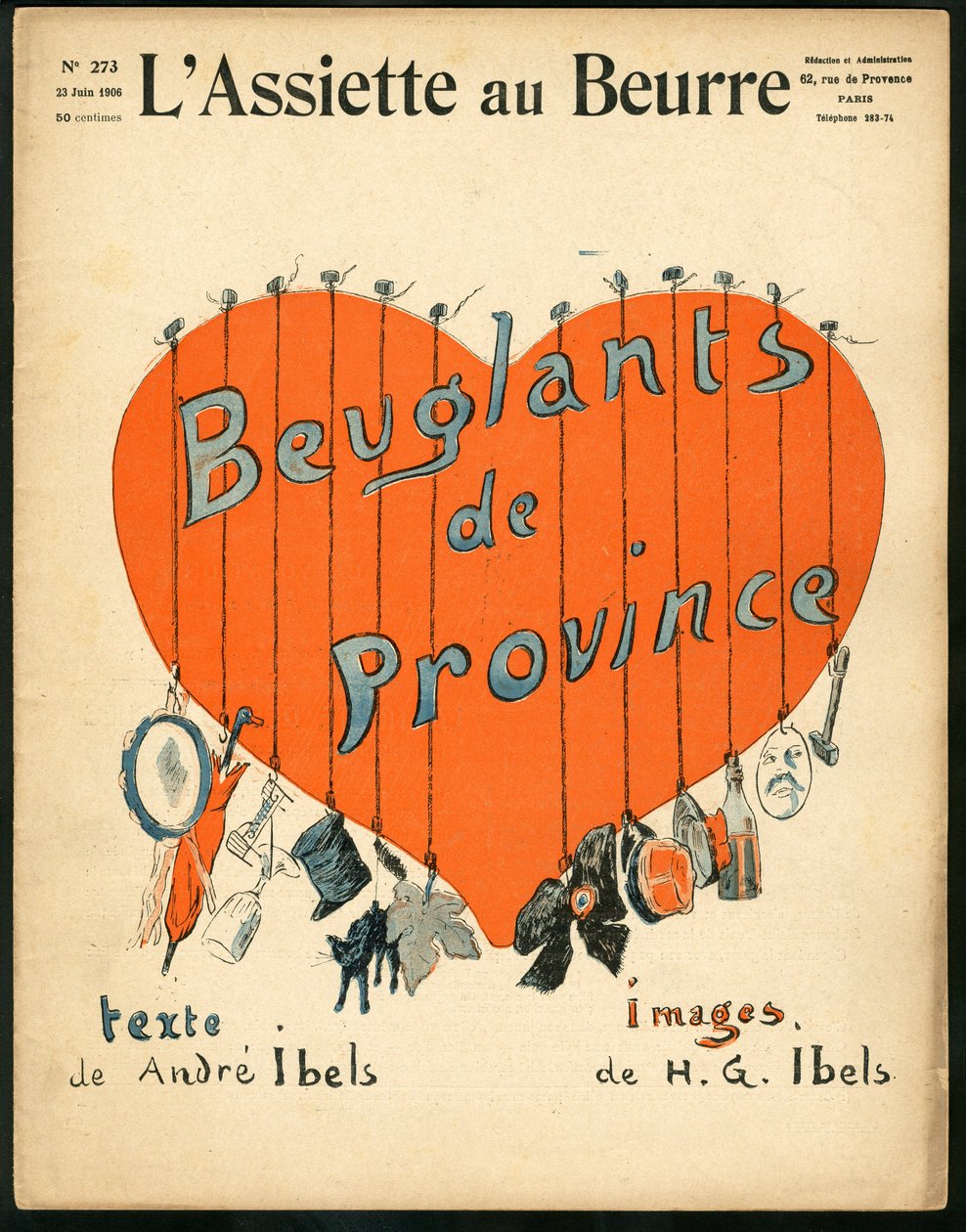 Copertina di Il Piatto di Burro, numero 273, Satirico a Colori da Henri Gabriel Ibels
