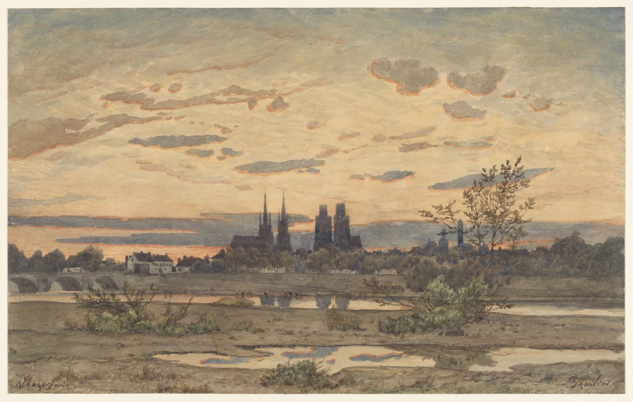 Veduta di Moulins da Henri-Joseph Harpignies