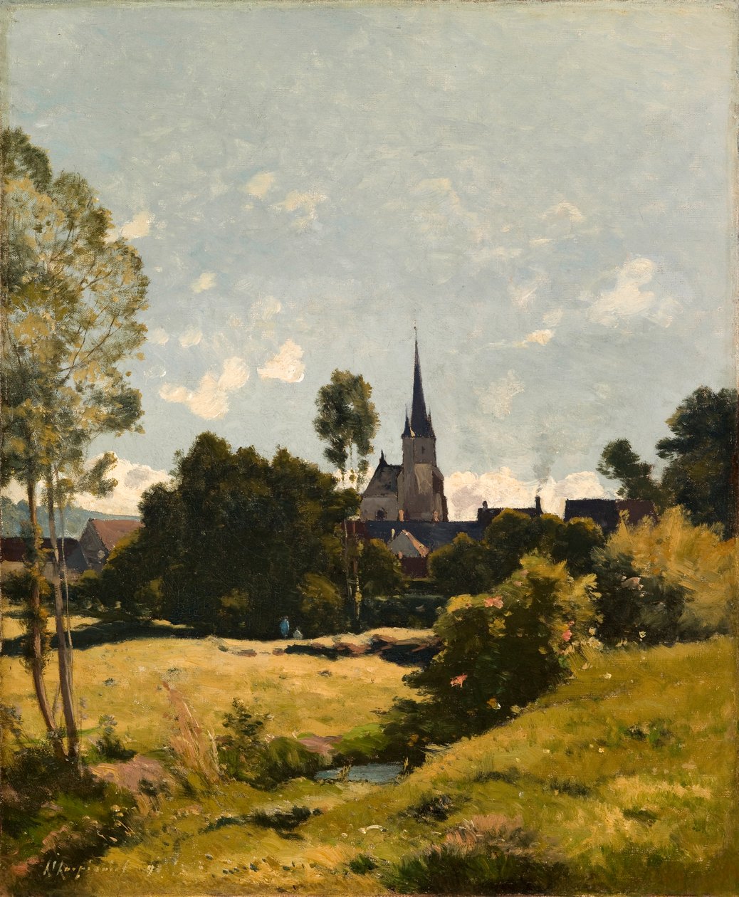 La Chiesa del Villaggio da Henri-Joseph Harpignies