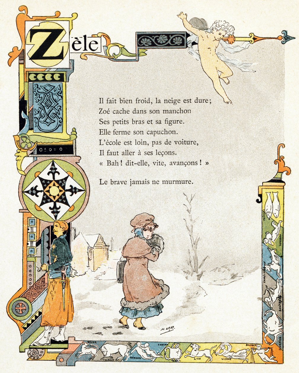Illustrazione per "Alfabeto dei buoni esempi", c.1890 da Henri (1858 1924) Gray