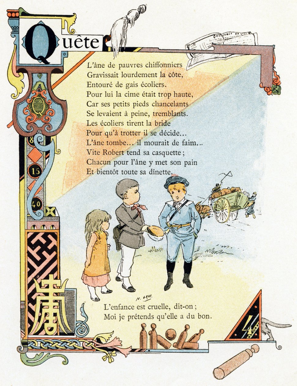 Illustrazione per "Alfabeto di buoni esempi", c.1890 (incisione) da Henri (1858 1924) Gray