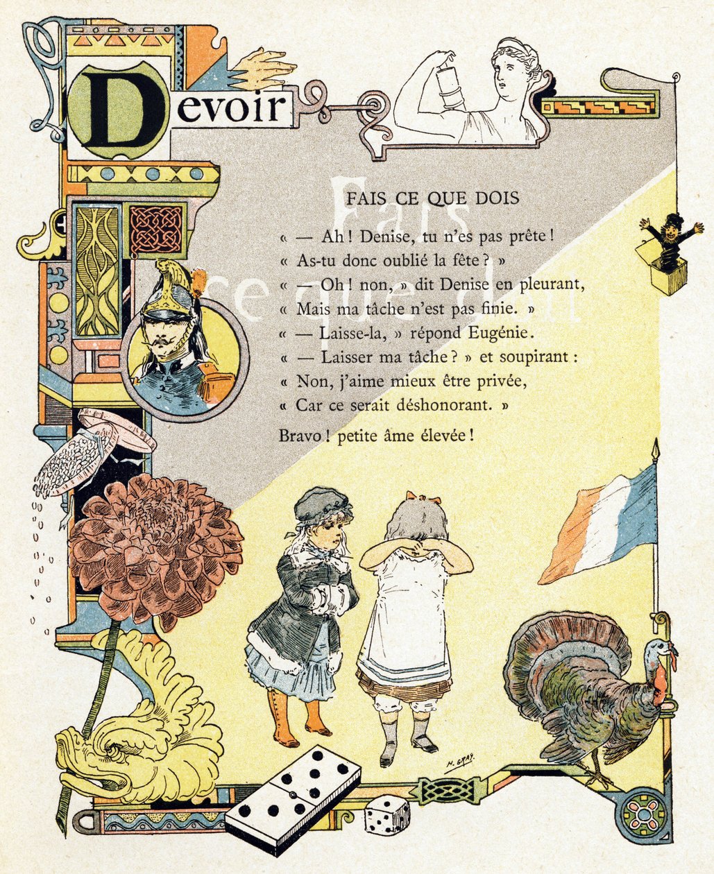Illustrazione per "Alfabeto di buoni esempi", c.1890 da Henri (1858 1924) Gray
