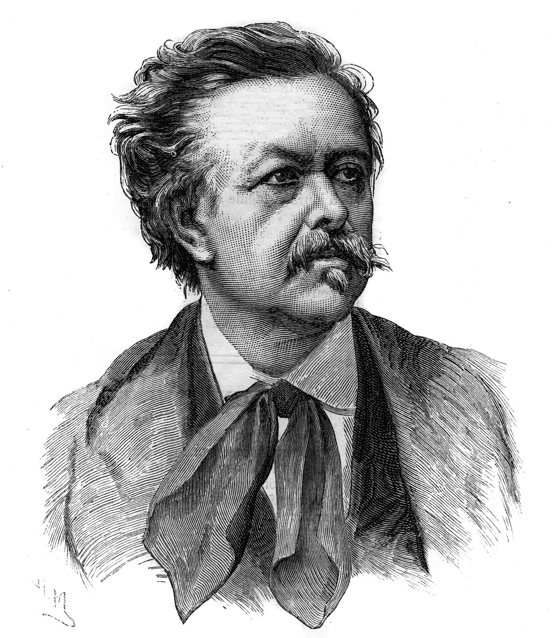 Ritratto di Emile Gigault de La Bedolliere (1812-1883) scrittore, giornalista e traduttore francese - Incisione dal disegno di Henri Meyer da Henri (after) Meyer