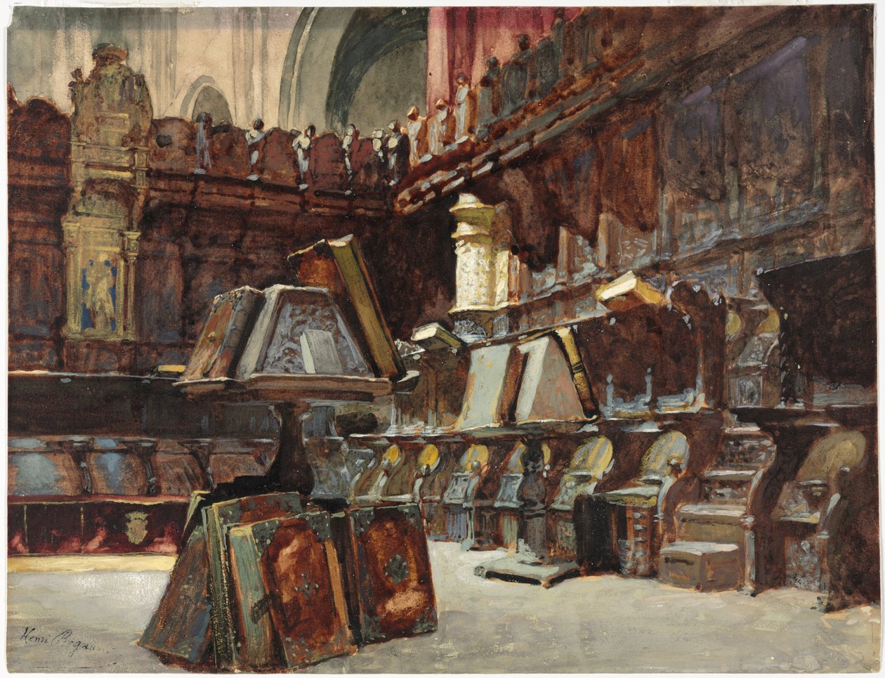 Stalli del coro in una cattedrale spagnola, c.1868 da Henri Alexandre Georges Regnault