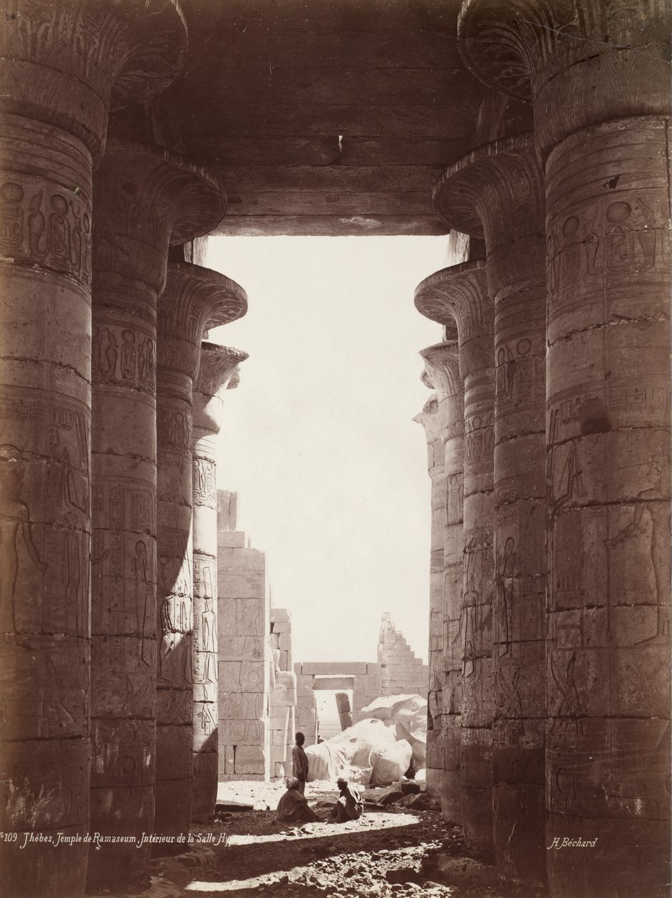 Tebe, Tempio del Ramesseum, Interno della Sala Ipostila da Henri Béchard