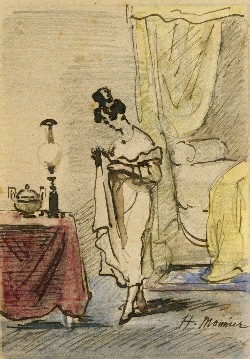Giovane donna a casa da Henri Bonaventure Monnier