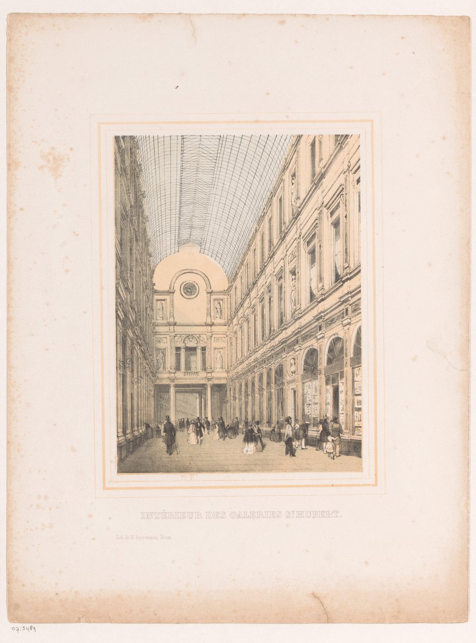 Interno delle Gallerie Reali di San Uberto a Bruxelles da Henri Borremans (attributed to)
