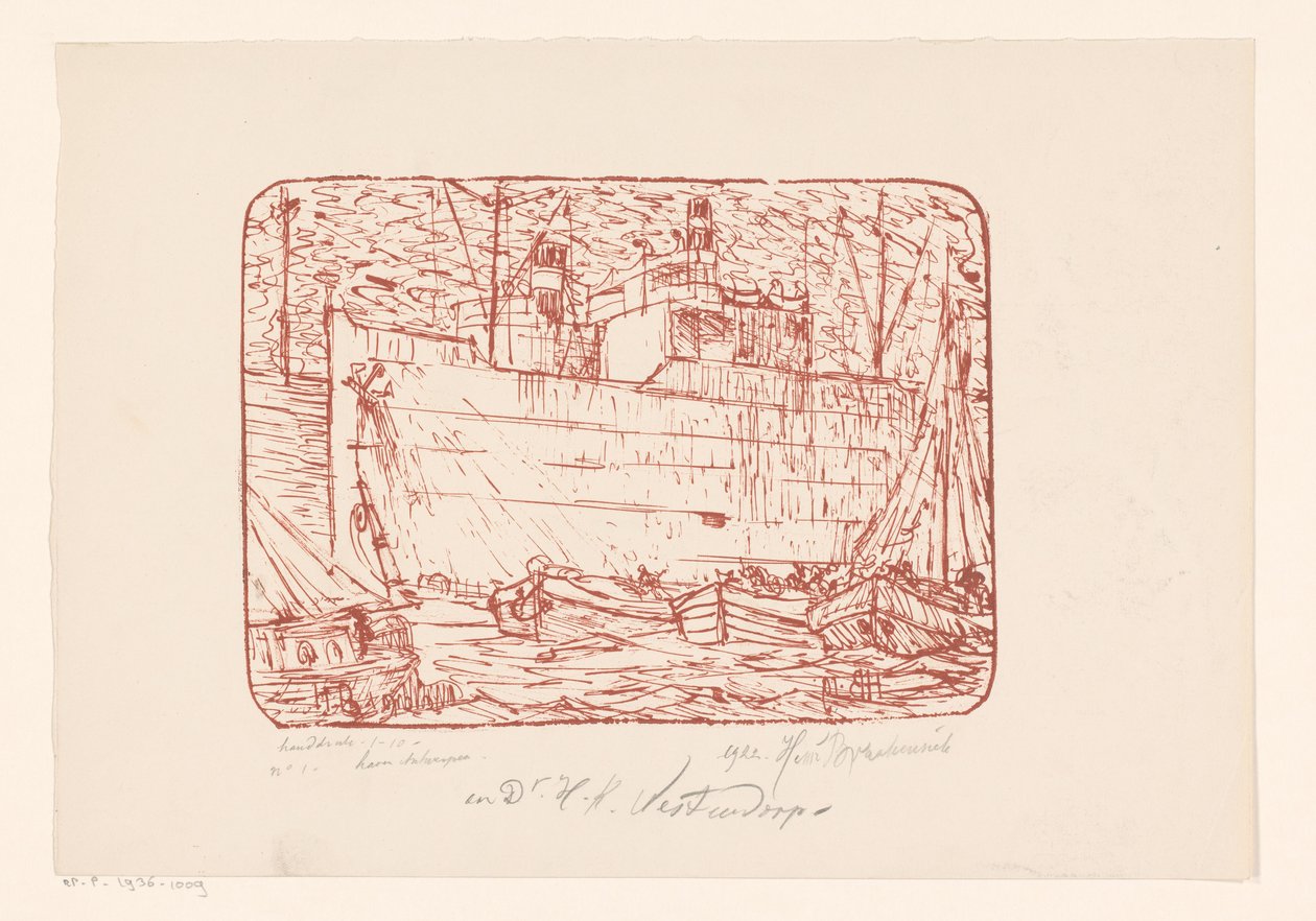 Porto di Anversa da Henri Braakensiek (signed by artist)