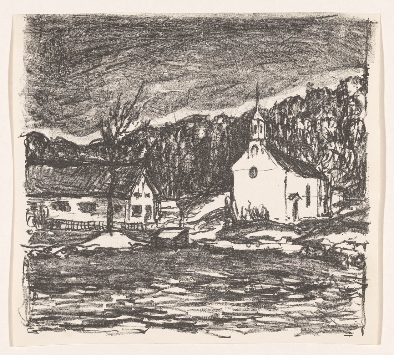 Paesaggio collinare con chiesa da Henri Braakensiek (signed by artist)