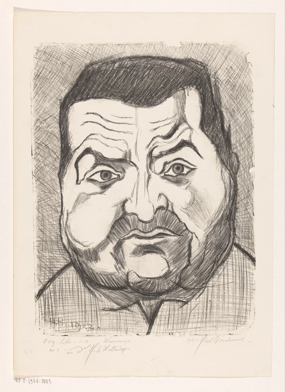Ritratto di un uomo sconosciuto da Henri Braakensiek (signed by artist)