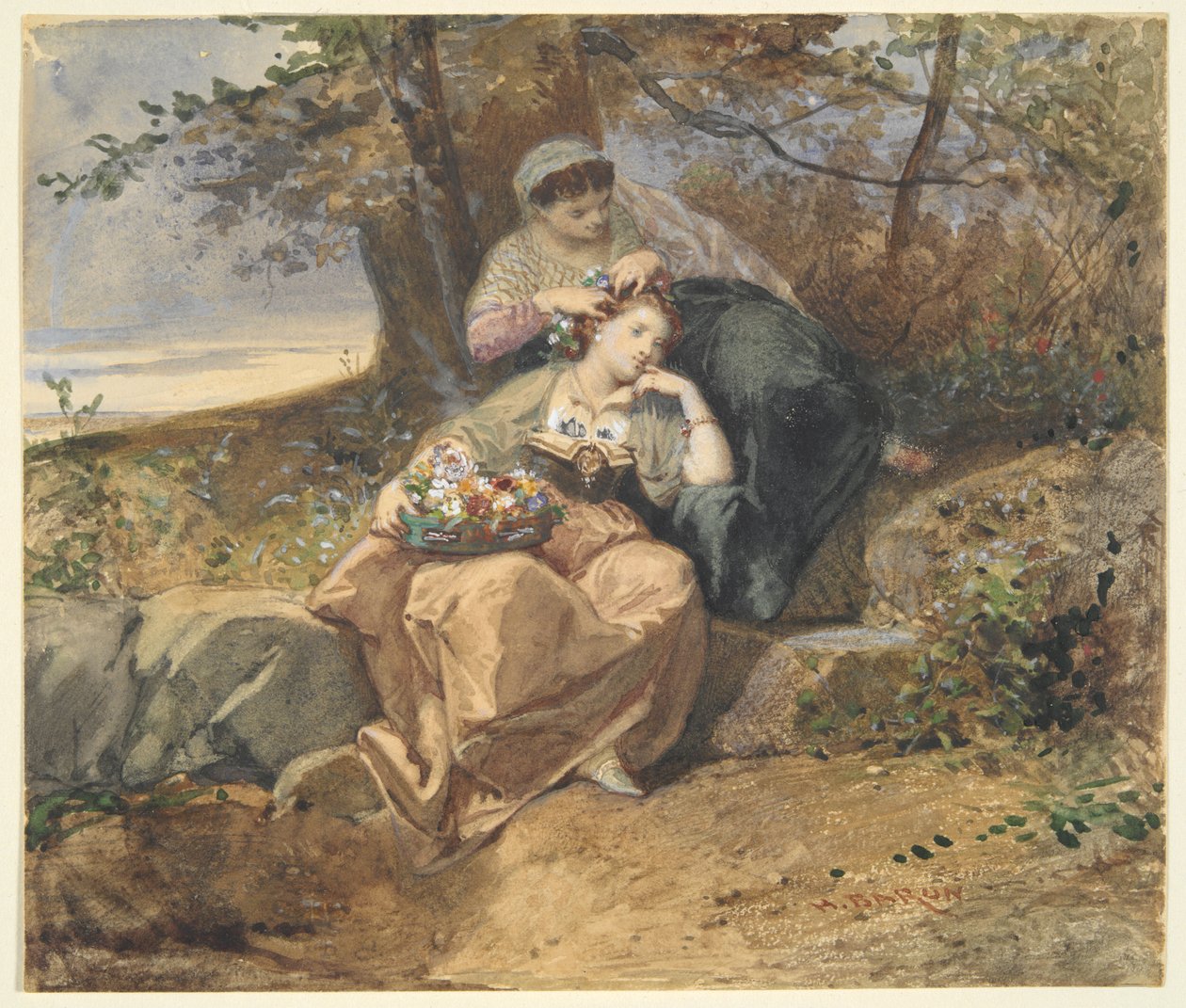 Due donne da Henri Charles Antoine Baron