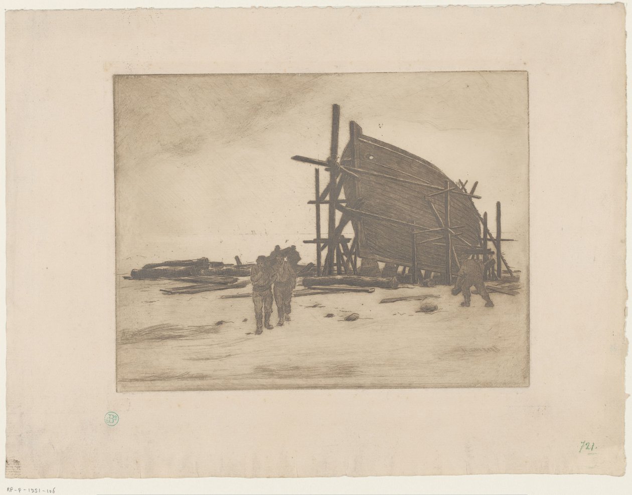 Barca in costruzione da Henri Charles Guérard