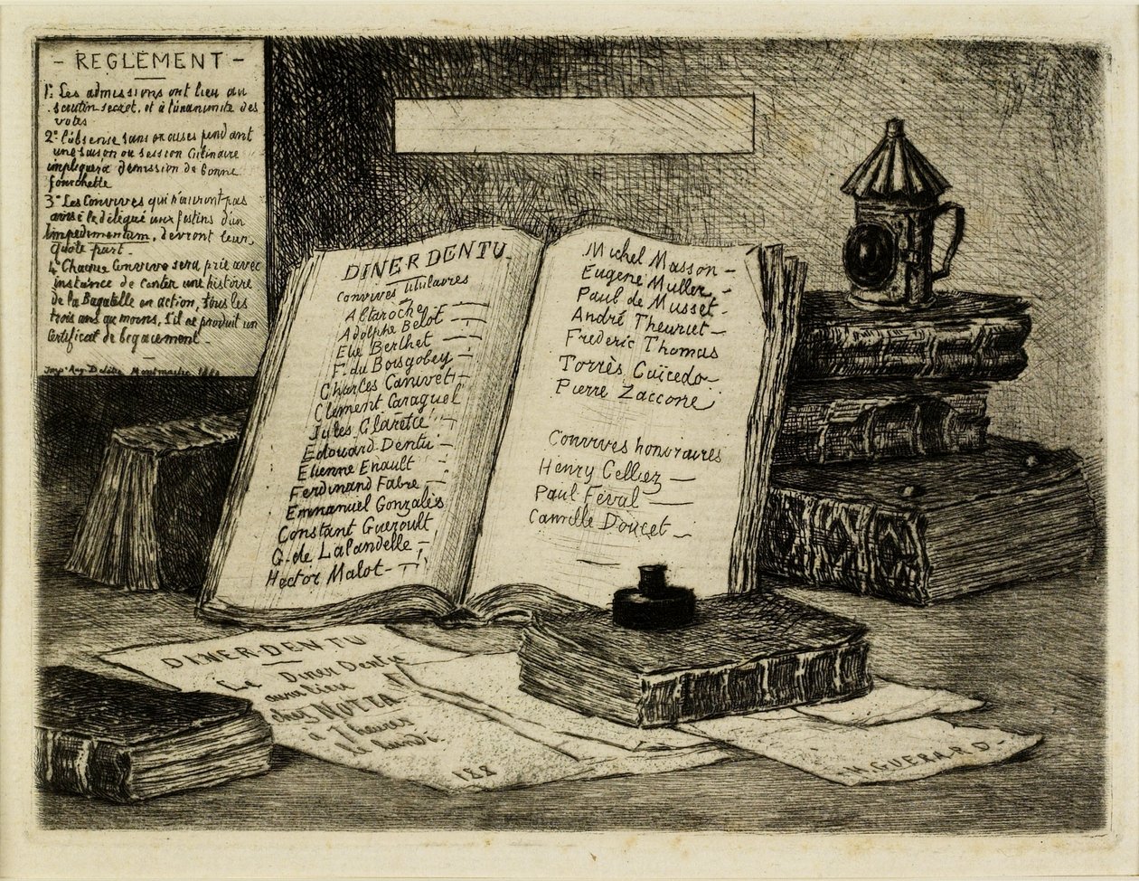 Libri e lanterna da Henri-Charles Guérard