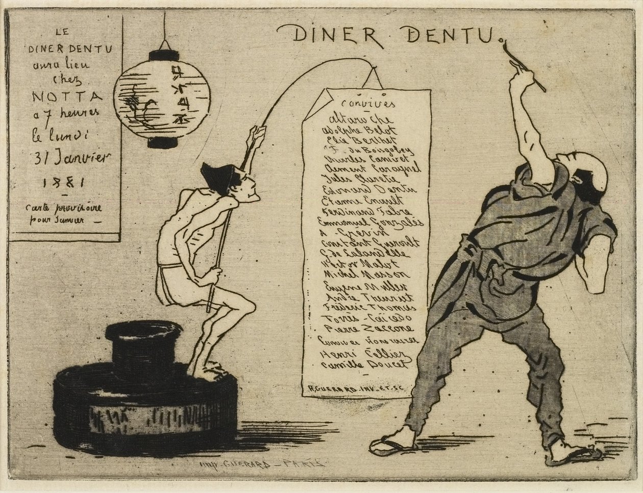 Giapponese su un calamaio da Henri-Charles Guérard