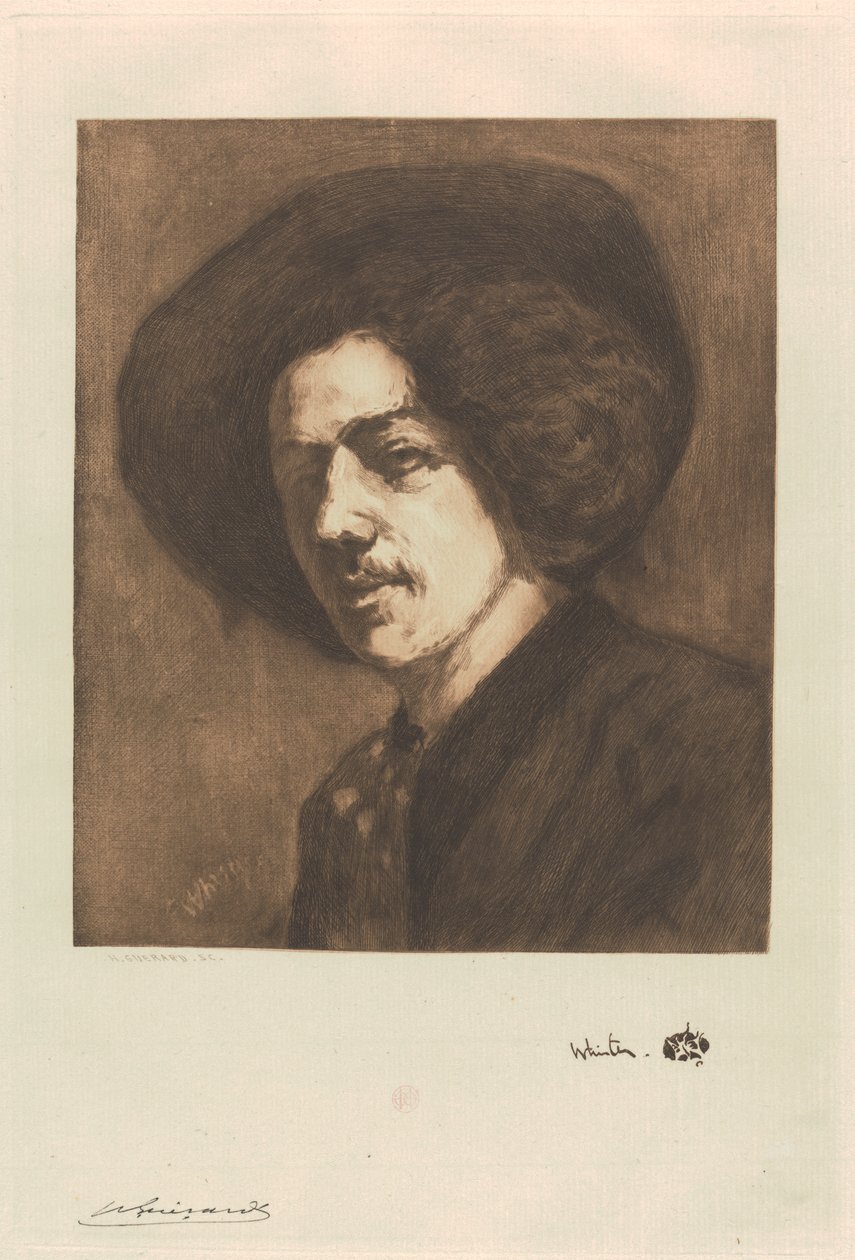 Ritratto di Whistler da Henri Charles Guérard