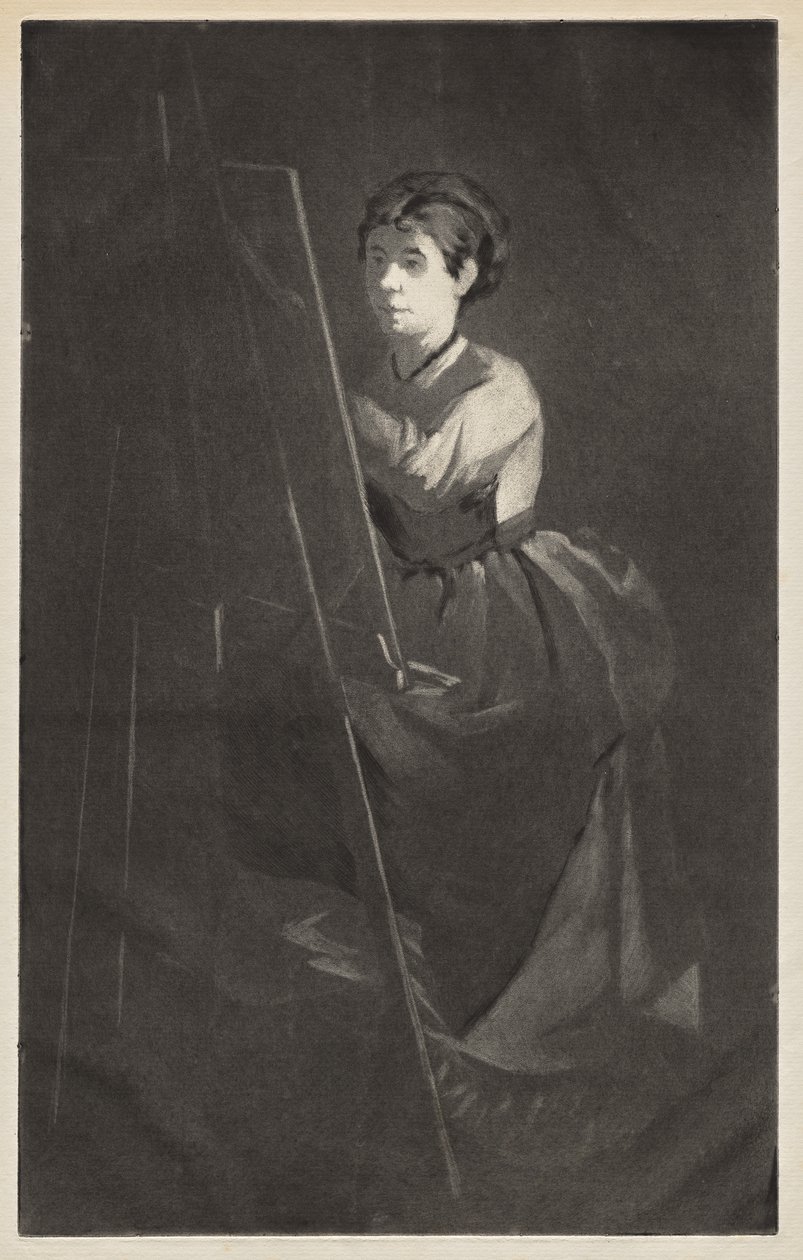 Giovane donna al cavalletto da Henri Charles Guérard