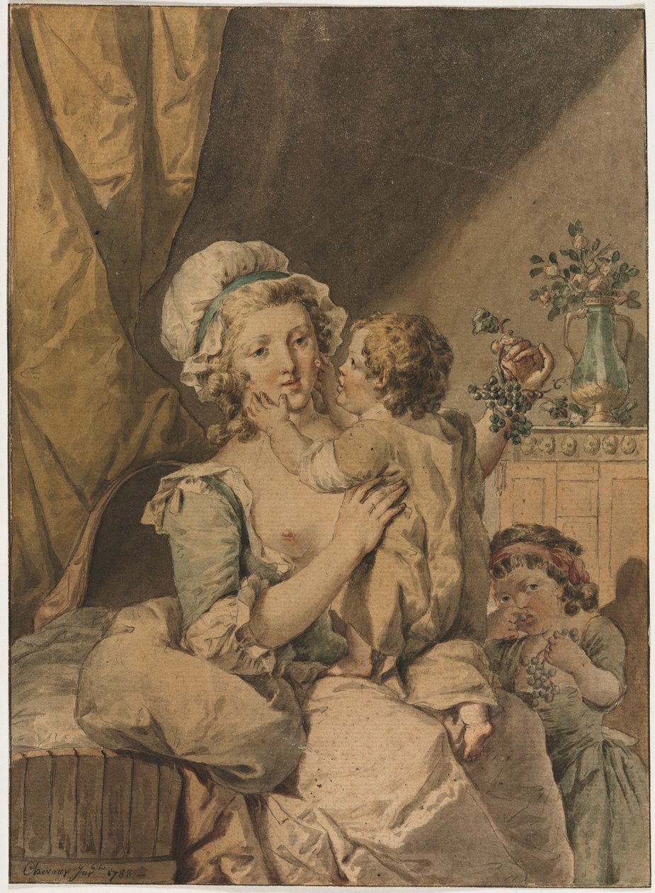Madre con due bambini da Henri Chevaux