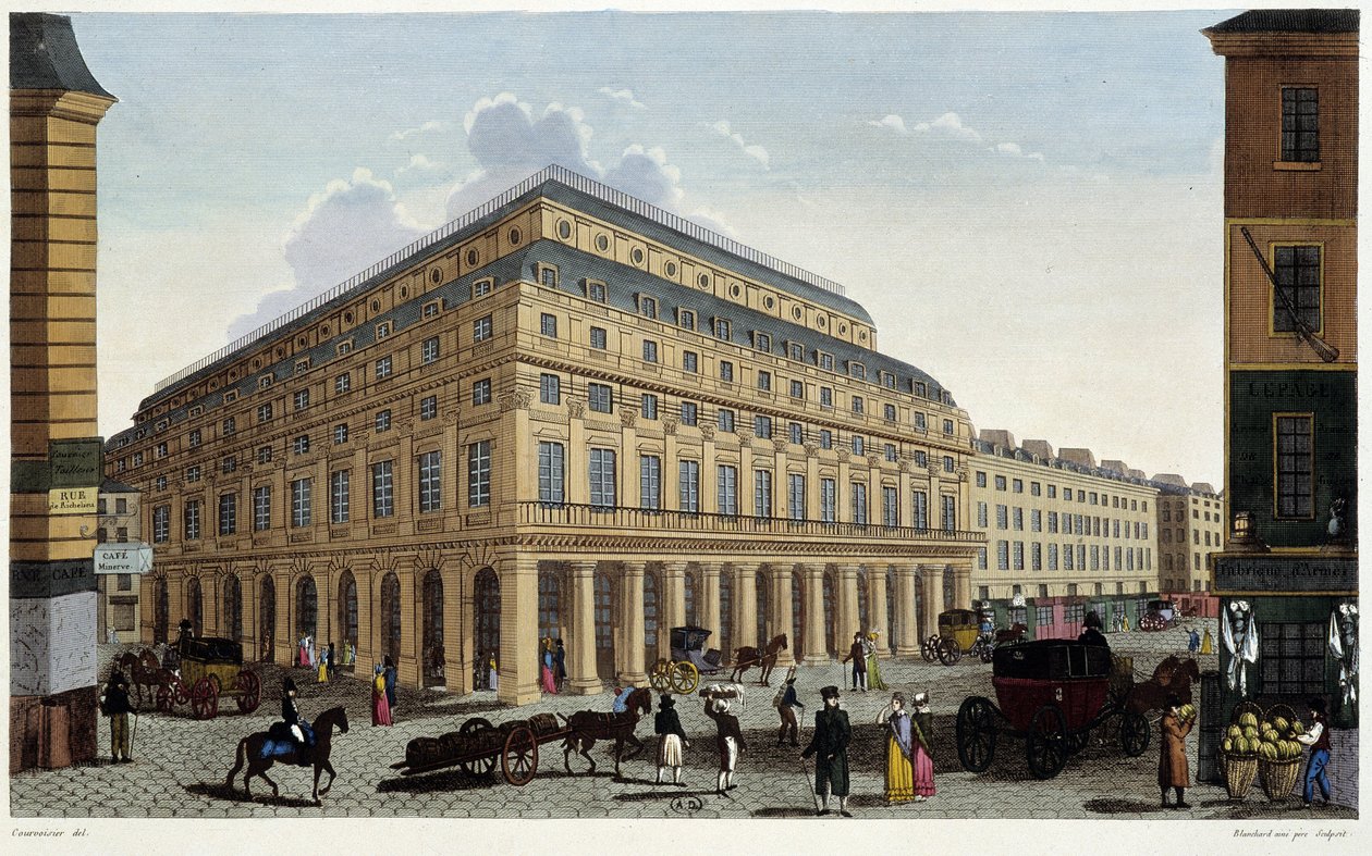 Le Théâtre Français. Incisione di Courvoisier da Henri Courvoisier Voisin