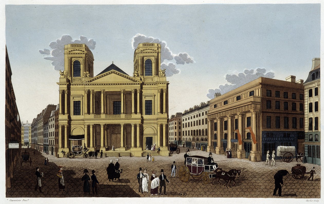 Eglise Saint-Eustache, circa 1820 - in Vues de Paris da Henri Courvoisier Voisin