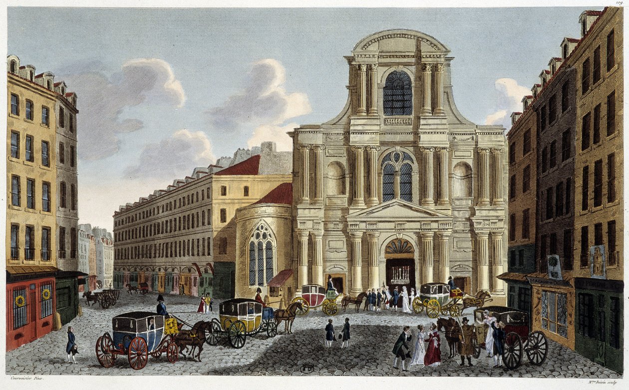Eglise Saint-Gervais, circa 1820 - in Vues de Paris da Henri Courvoisier Voisin