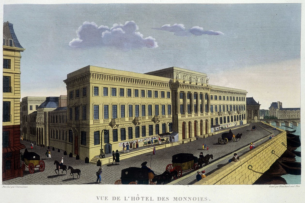 Hôtel des Monnins, intorno al 1820 in Vues de Paris di Courvoisier 1827 da Henri Courvoisier Voisin