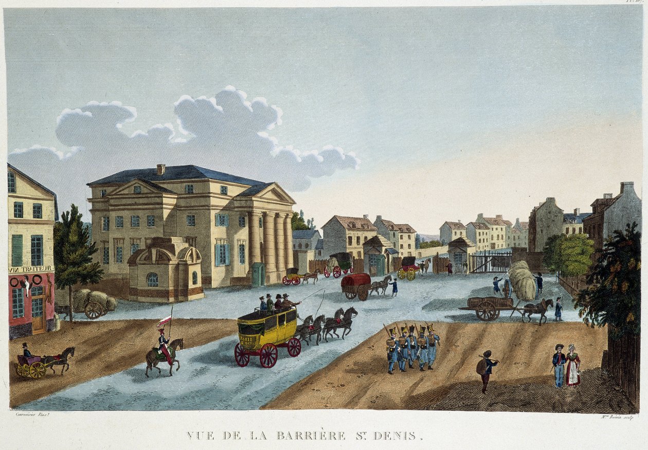 La barriera Saint-Denis, circa 1827 - in “Vues de Paris” da Henri Courvoisier Voisin