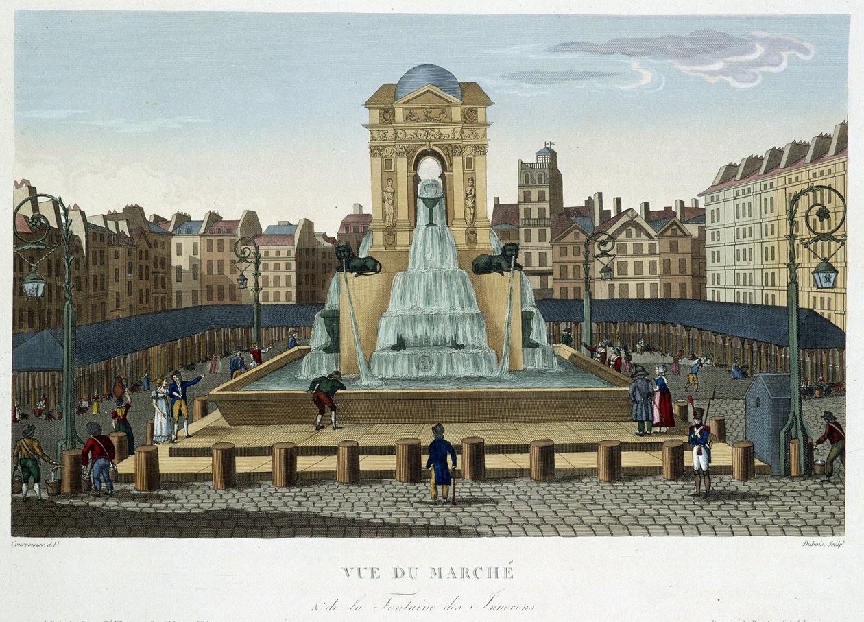 La fontaine des Innocents, circa 1820 - in Vues de Paris di Courvoisier 1827 da Henri Courvoisier Voisin