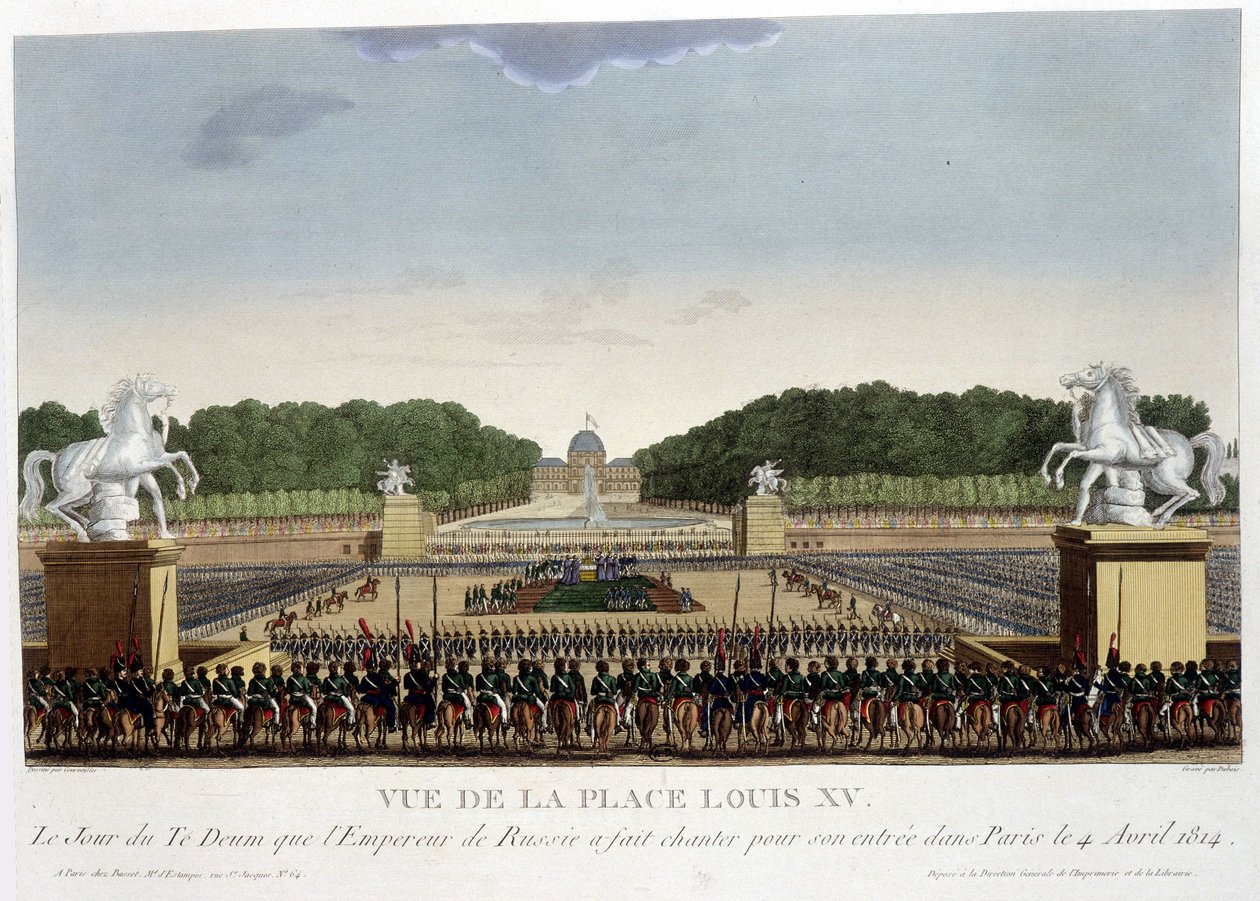 Place Louis XV (della Concorde), circa 1820 - in “Vues de Paris” da Henri Courvoisier Voisin