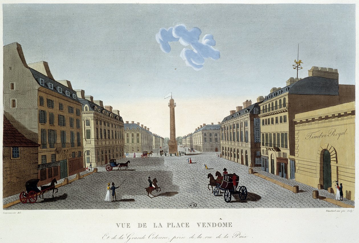 Place Vendôme, veduta di Rue de la Paix - Parigi di Courvoisier da Henri Courvoisier Voisin