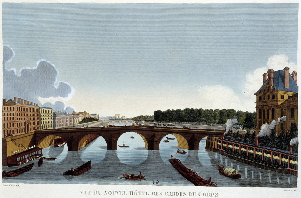 Ponte Reale e nuovo hotel delle guardie del corpo - Parigi di Courvoisier da Henri Courvoisier Voisin