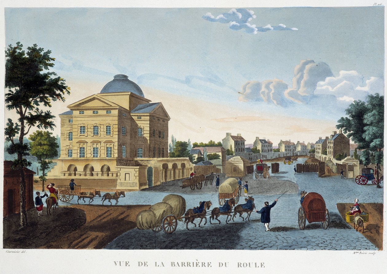 Vista della Barriera du Roule - in View of Paris, circa 1810: Les Barriers de Paris di Courvoisier da Henri Courvoisier Voisin