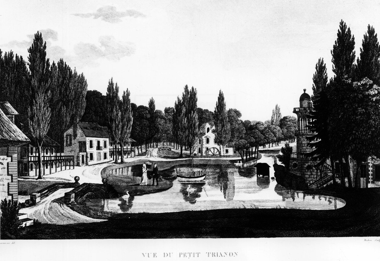 Veduta del Petit Trianon a Versailles - disegno di Courvoisier da Henri Courvoisier Voisin