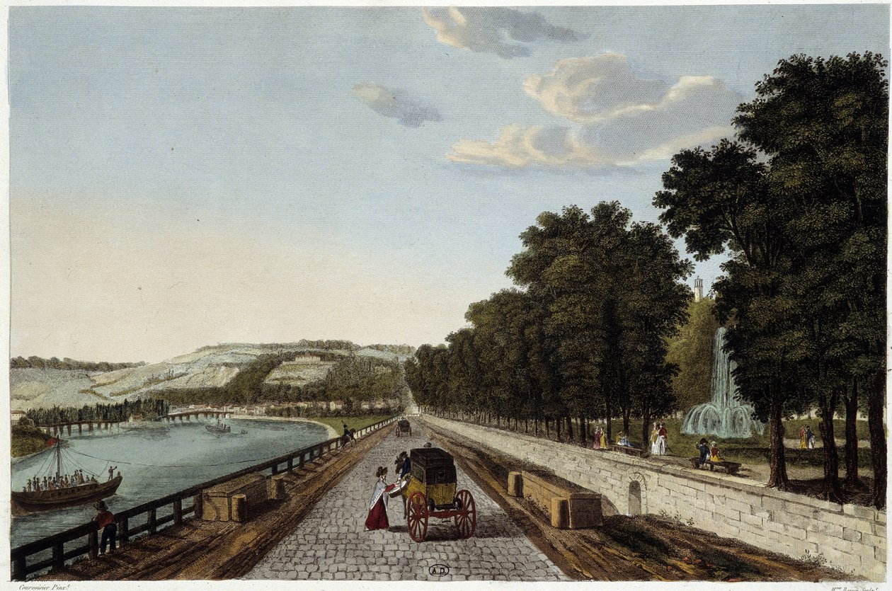 Veduta della terrazza del Parc St Cloud - in “Vues de Paris” da Henri Courvoisier Voisin